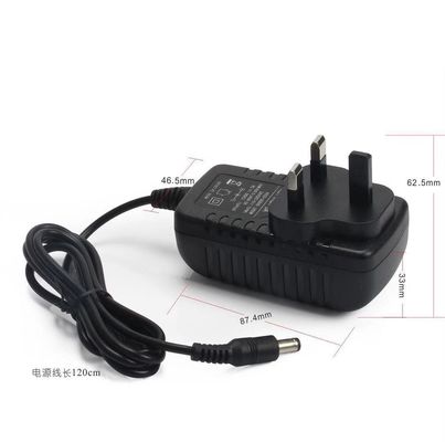 Adaptador de CC de CA regulado de 3 pines del Reino Unido 12v 3a SMPS 1a 1.5a 2A 2.5a