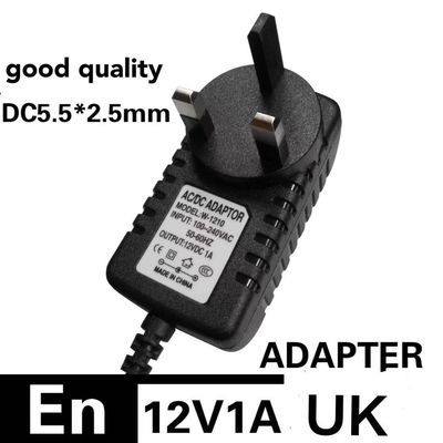 Adaptador de CC de CA regulado por enchufe de la UE de 12V Convertidor de 100V-240V Fuente de alimentación de 1A 1000mA