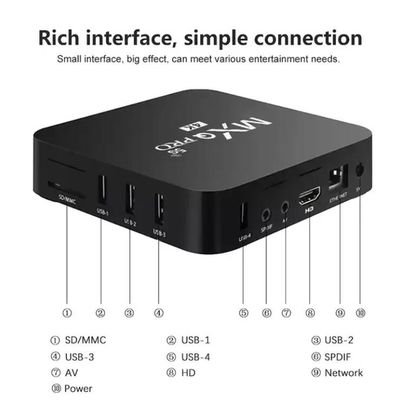 Caja de TV 4k Allwinner H3  OTT sTB Android7.1 MXQ Pro de cuatro núcleos