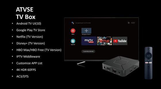 La caja Wifi del OEM OTT expresa la caja 10,0 de Android Google TV del control 4K HD ATV